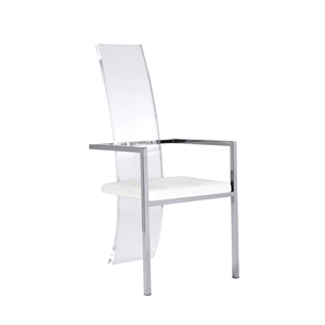 Milan Lillian Acrylic High-Back Dining Side Chair White (Set of 2)