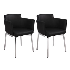 milan danah club arm chairs with memory swivel (set of 2)