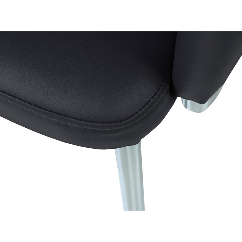 Milan Danah Club Arm Chairs with Memory Swivel in Black (Set of 2)