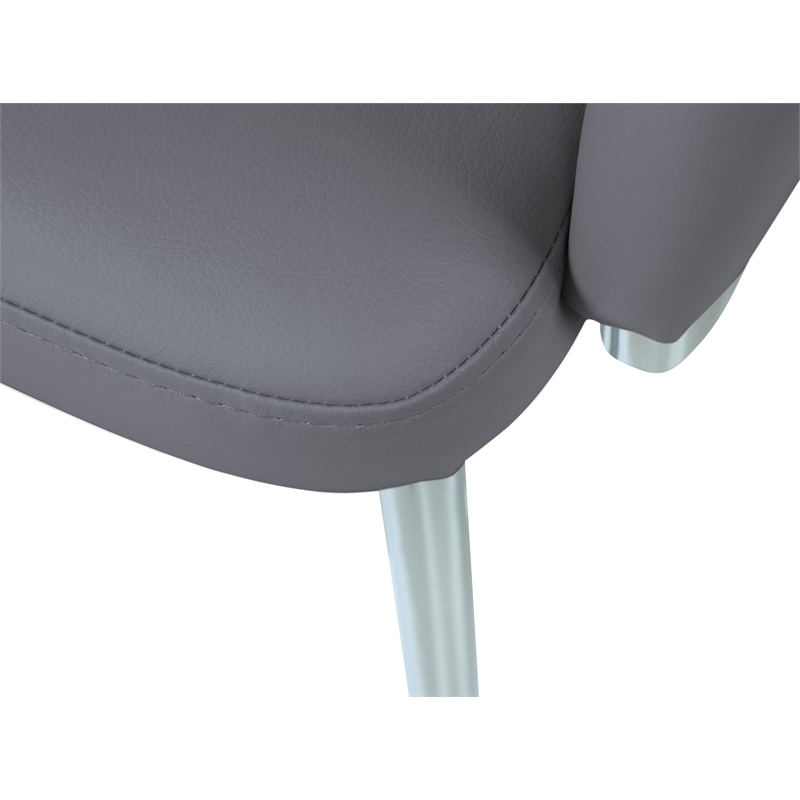 Milan Danah Club Arm Chairs with Memory Swivel in Gray (Set of 2)