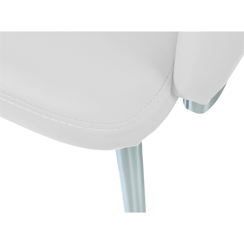 Milan Danah Club Arm Chairs with Memory Swivel in White (Set of 2)