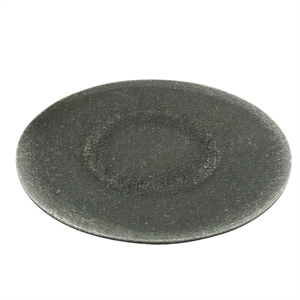 Milan Ainsley 24&quot Round Contemporary Crackled Glass Lazy Susan in Gray