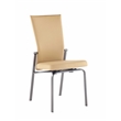 Milan Marjorie Motion-Back Faux Leather Side Chair in Beige (Set of 2)