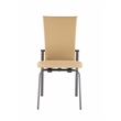 Milan Marjorie Motion-Back Faux Leather Side Chair in Beige (Set of 2)