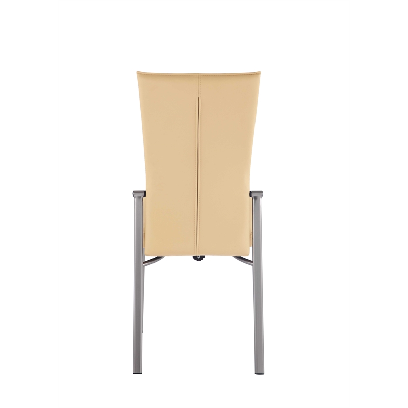 Milan Marjorie Motion-Back Faux Leather Side Chair in Beige (Set of 2)