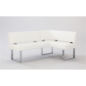 Milan Lillian 2-piece Contemporary Wood Nook Set in Gloss White