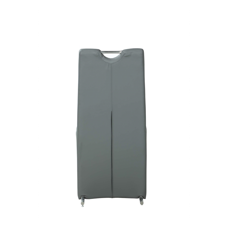 Milan Valor 5-piece Glass and Faux Leather Dining Set with Round Table in Gray