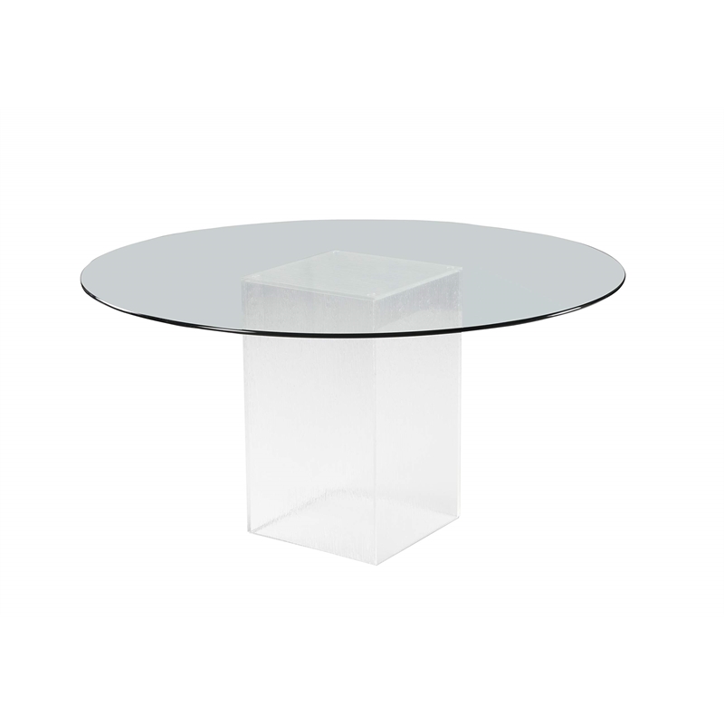 Milan Valor 5-piece Glass and Faux Leather Dining Set w/ Surfboard Table in Gray