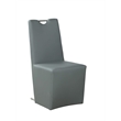 Milan Valor 5-piece Glass and Faux Leather Dining Set w/ Surfboard Table in Gray