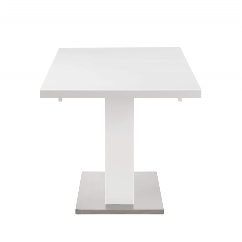 Milan Welma 5-piece Contemporary Steel and Wood Dining Set in White/Gray