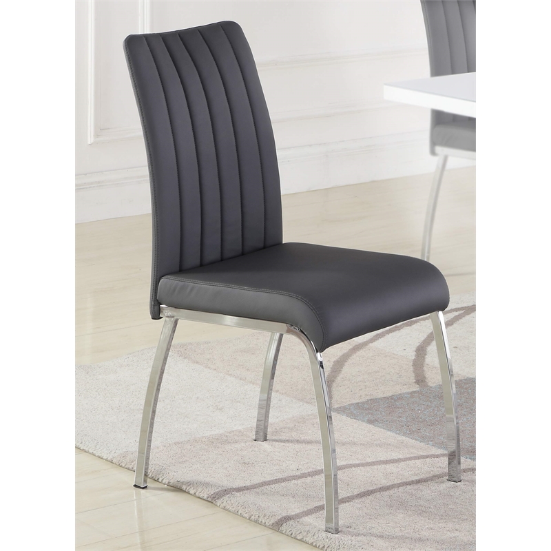 Milan Welma 5-piece Contemporary Steel and Wood Dining Set in White/Gray