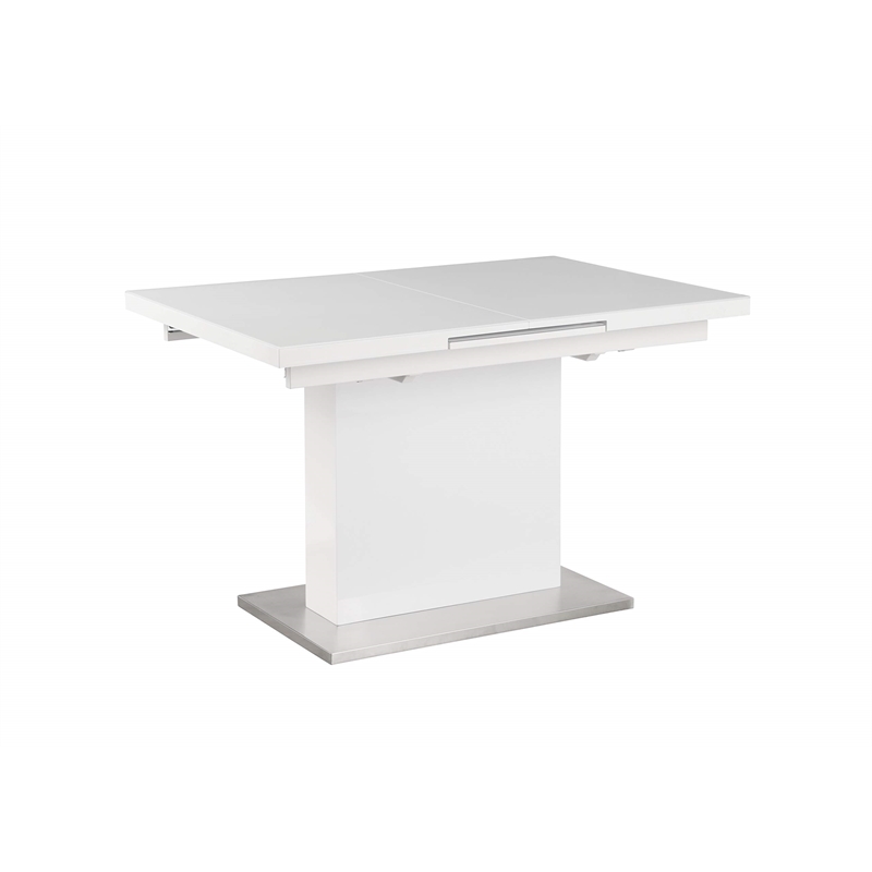 Milan Welma 5-piece Contemporary Steel and Wood Dining Set in White/Gray