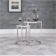 Milan Contemporary Steel and Glass 2-In-1 Nesting Lamp Table Set in Clear