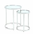 Milan Contemporary Steel and Glass 2-In-1 Nesting Lamp Table Set in Clear