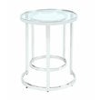Milan Contemporary Steel and Glass 2-In-1 Nesting Lamp Table Set in Clear