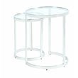 Milan Contemporary Steel and Glass 2-In-1 Nesting Lamp Table Set in Clear
