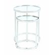 Milan Contemporary Steel and Glass 2-In-1 Nesting Lamp Table Set in Clear