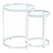 Milan Contemporary Steel and Glass 2-In-1 Nesting Lamp Table Set in Clear