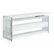Milan 63&quot 3-drawer Wood and Glass Rotatable Desk in Clear/White