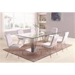 Milan Fiona Rectangular Contemporary Steel and Glass Dining Table in Clear