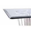 Milan Fiona Rectangular Contemporary Steel and Glass Dining Table in Clear