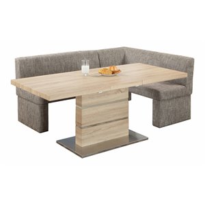 milan laniyah wood and fabric dining set with nook in light oak