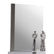 Milan Valencia Contemporary Wood Accent Bedroom Mirror in White/Gray