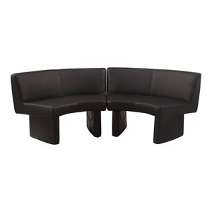 milan stacey contemporary faux leather semi circular nook in black