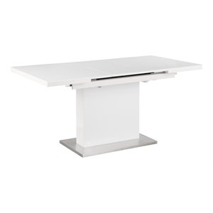 Milan Welma 47.24&quot Metal Butterfly-Extendable Dining Table in White