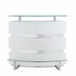 Milan Athena 3-shelf Steel MDF and Glass Channeled Front Bar in Clear and White