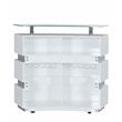 Milan Athena 3-shelf Steel MDF and Glass Channeled Front Bar in Clear and White