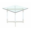 Milan Amanda Contemporary Steel and Glass Floating Base Lamp Table in Clear