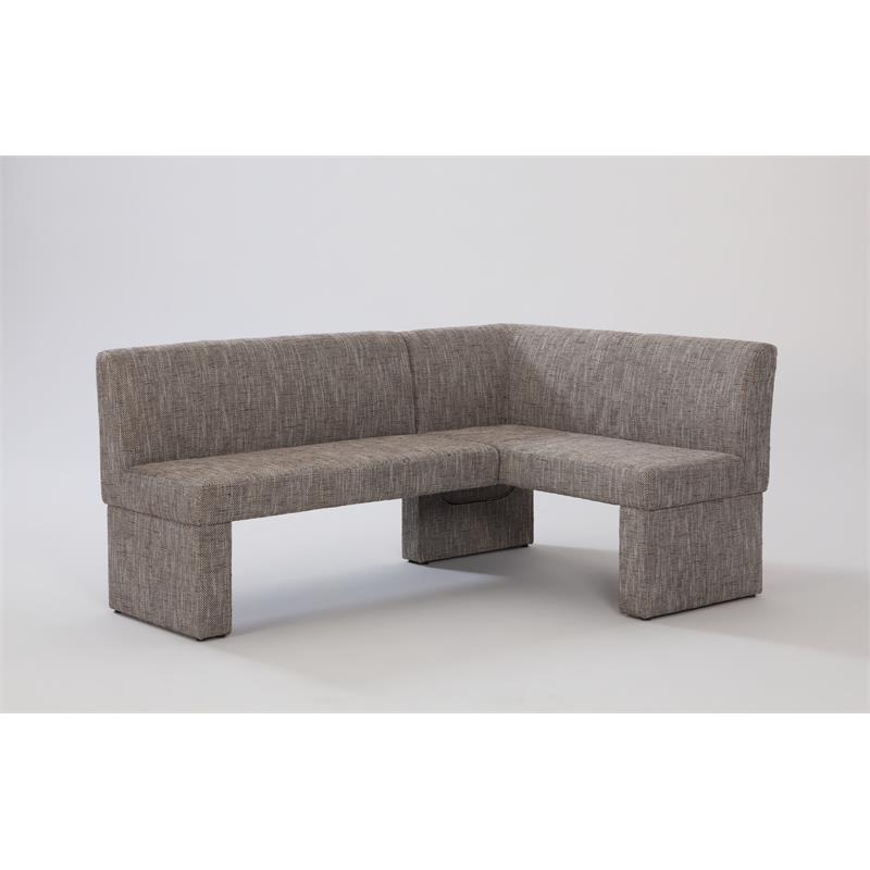 Milan Laniyah Fully Upholstered Linen Fabric Nook in a Natural Weave