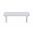 Milan Leah White Faux Leather Backless Long Bench with Stainless Steel Legs