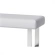 Milan Leah White Faux Leather Backless Long Bench with Stainless Steel Legs