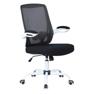 milan modern gloss white and black adjustable height computer chair