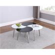 Milan Contemporary Brushed Nickel Multi-Color Four Table Cocktail Set