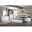 Milan Macalania Modern Gloss White 2-Drawer Night Stand with LED Lighting