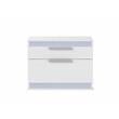 Milan Macalania Modern Gloss White 2-Drawer Night Stand with LED Lighting