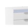 Milan Macalania Modern Gloss White 2-Drawer Night Stand with LED Lighting