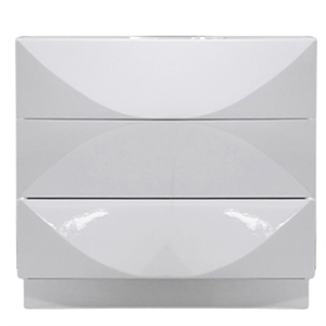 milan montreal modern all-wood gloss white 3-drawer nightstand