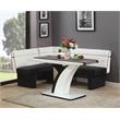 Milan Nara 2-Tone White/Black Faux Leather Upholstered Reversible Nook