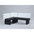 Milan Nara 2-Tone White/Black Faux Leather Upholstered Reversible Nook
