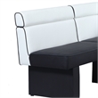 Milan Nara 2-Tone White/Black Faux Leather Upholstered Reversible Nook