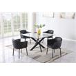 Milan Denis Matte Black Faux Leather Club Arm Chair w/ Memory Swivel (Set of 2)