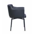 Milan Denis Matte Black Faux Leather Club Arm Chair w/ Memory Swivel (Set of 2)