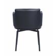Milan Denis Matte Black Faux Leather Club Arm Chair w/ Memory Swivel (Set of 2)