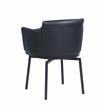 Milan Denis Matte Black Faux Leather Club Arm Chair w/ Memory Swivel (Set of 2)