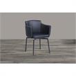 Milan Denis Matte Black Faux Leather Club Arm Chair w/ Memory Swivel (Set of 2)