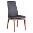 Milan Rosa Walnut Veneer/Black PU Contour Back Chair w/ Wood Base (Set of 2)